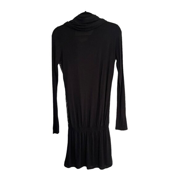 Jil Sander Black Long Sleeve Sequin Mini Dress Size 8 Scarf Collar Italy READ - Picture 3 of 9